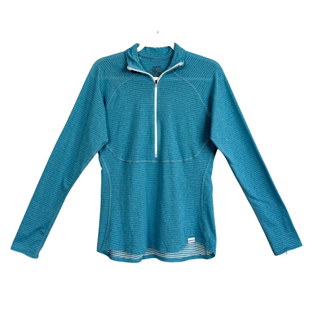 Patagonia Capilene 4 Expedition Weight Zip-Neck Base Layer Top Womens Large Teal